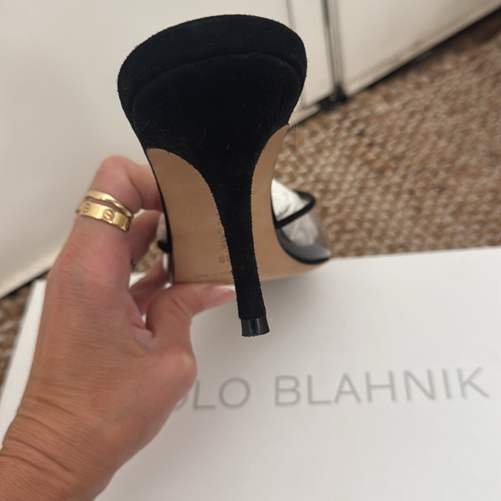 Manolo Blahnik pvc and suede mules - Picture 5 of 9